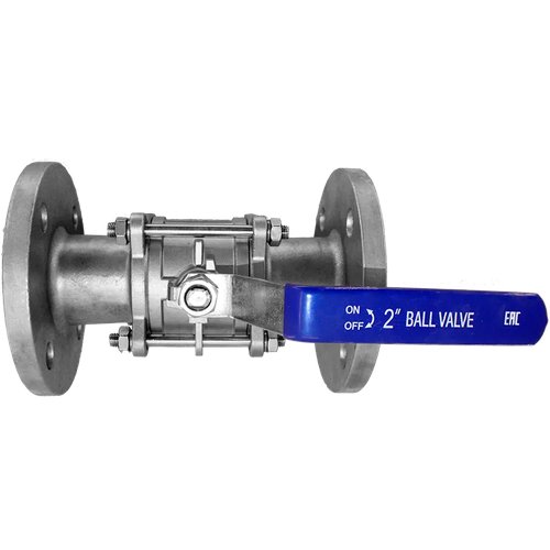 Кран шаровый фланцевый трехсоставной нержавеющий (3PC), AISI304 DN50 (2"), (CF8), PN16