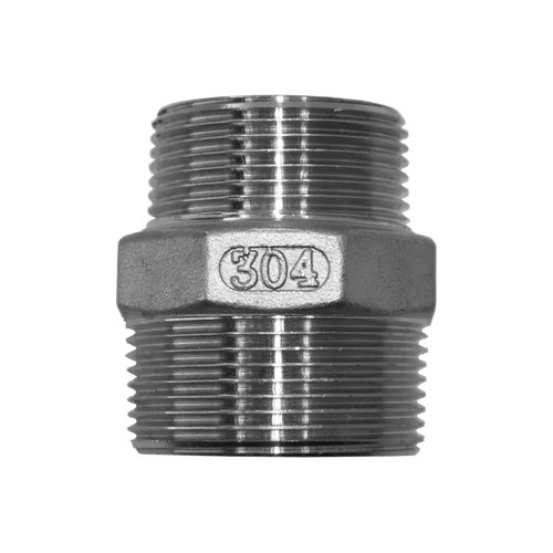 Ниппель резьбовой переходной нержавеющий,  AISI304 DN40 х DN32 ( 1_1/2" х 1_1/4"), (CF8), PN16