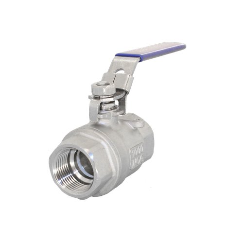Кран шаровый муфтовый двусоставной с фиксатором нержавеющий (2PCH), AISI304 DN25 (1"), (CF8), PN64
